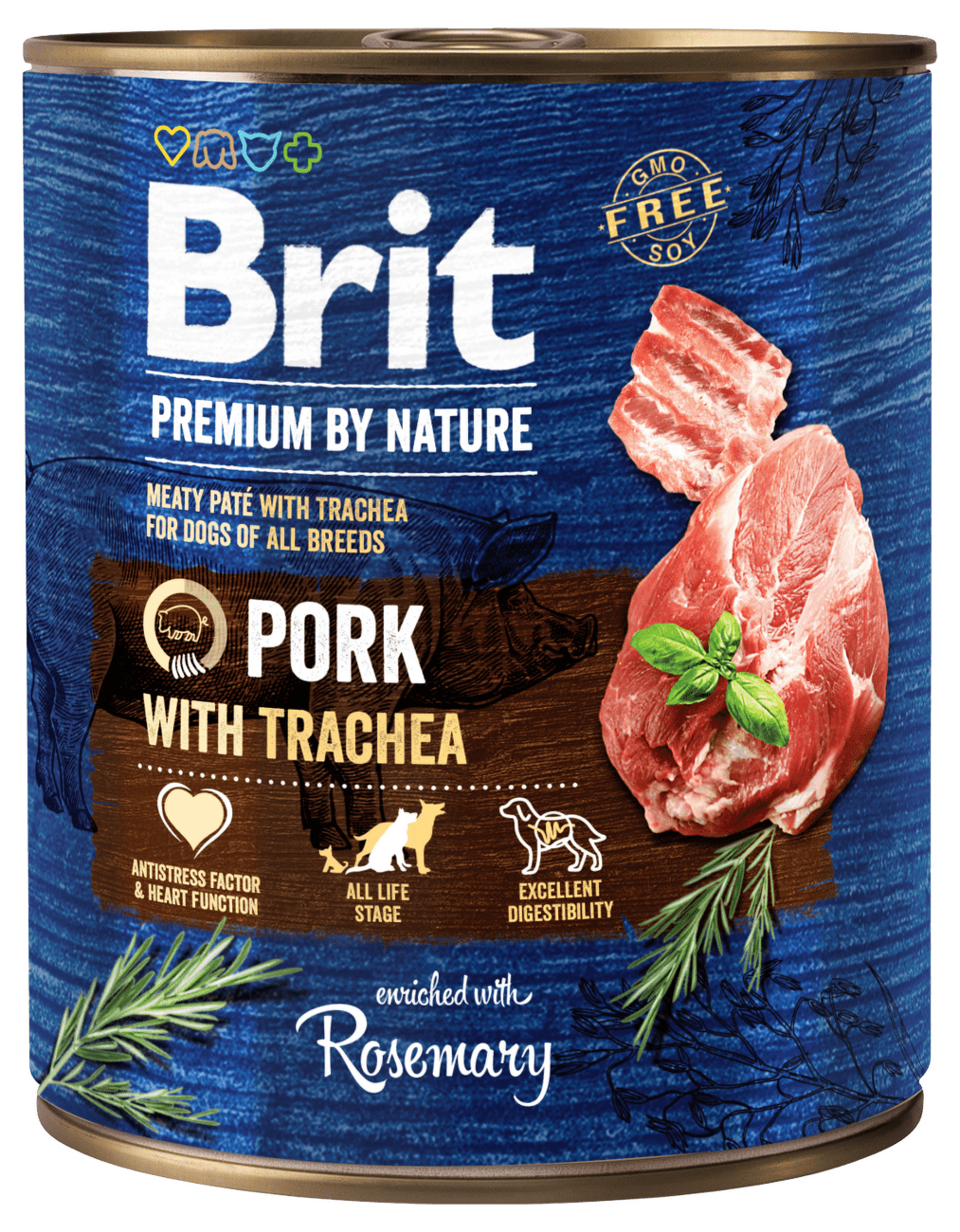 Konzerva Brit Premium by Nature Pork with Trachea 800g