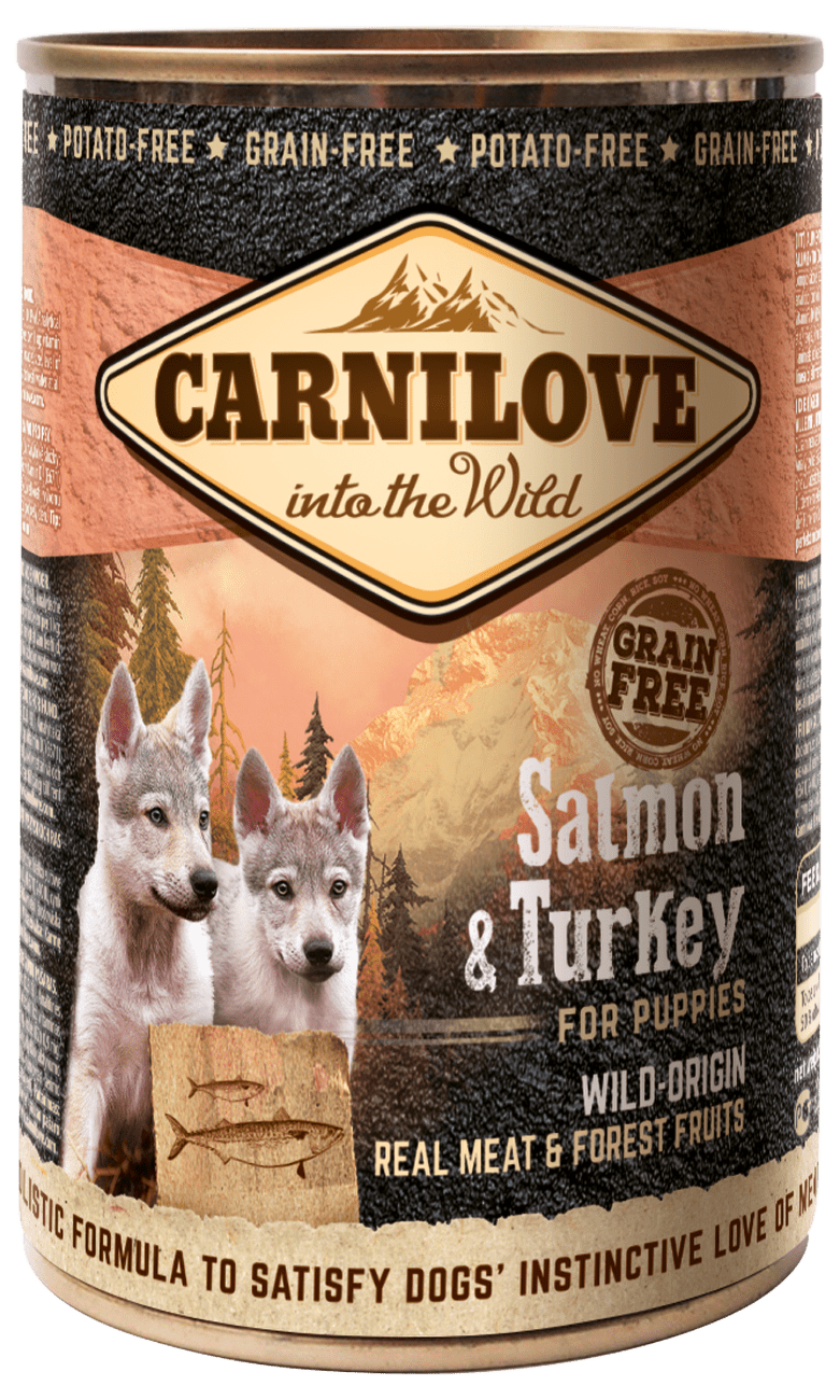 Konzerva Carnilove Wild Meat Salmon & Turkey pro štěňata 400g