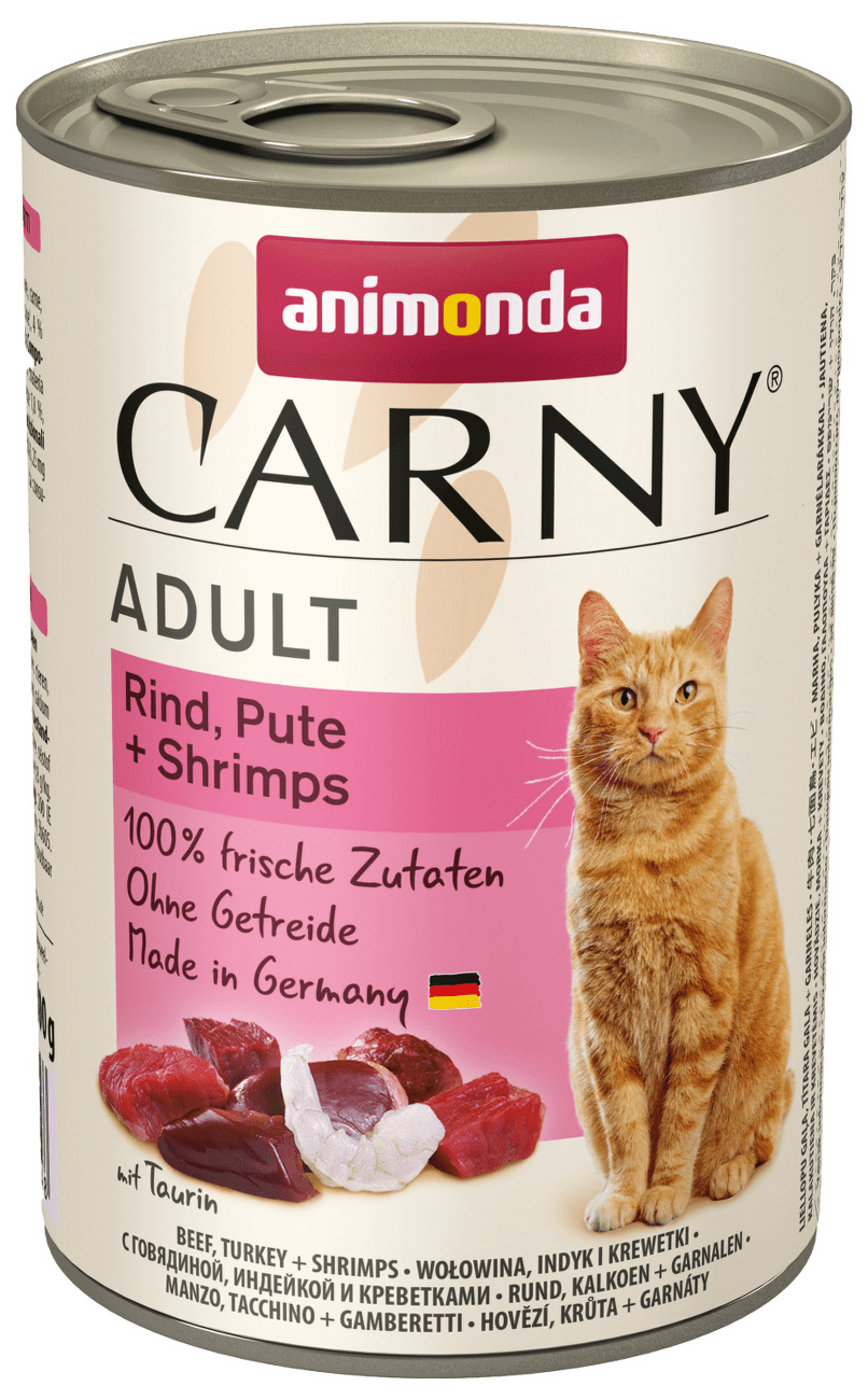 Konzerva Carny Adult hovězí, krůtí + krevety 400g