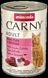 Konzerva Carny Adult hovězí, krůtí + krevety 400g