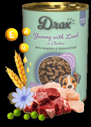 Konzerva Drax Adult Dog s jehněčím a kuřecím 1240g