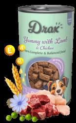 Konzerva Drax Adult Dog s jehněčím a kuřecím 415g