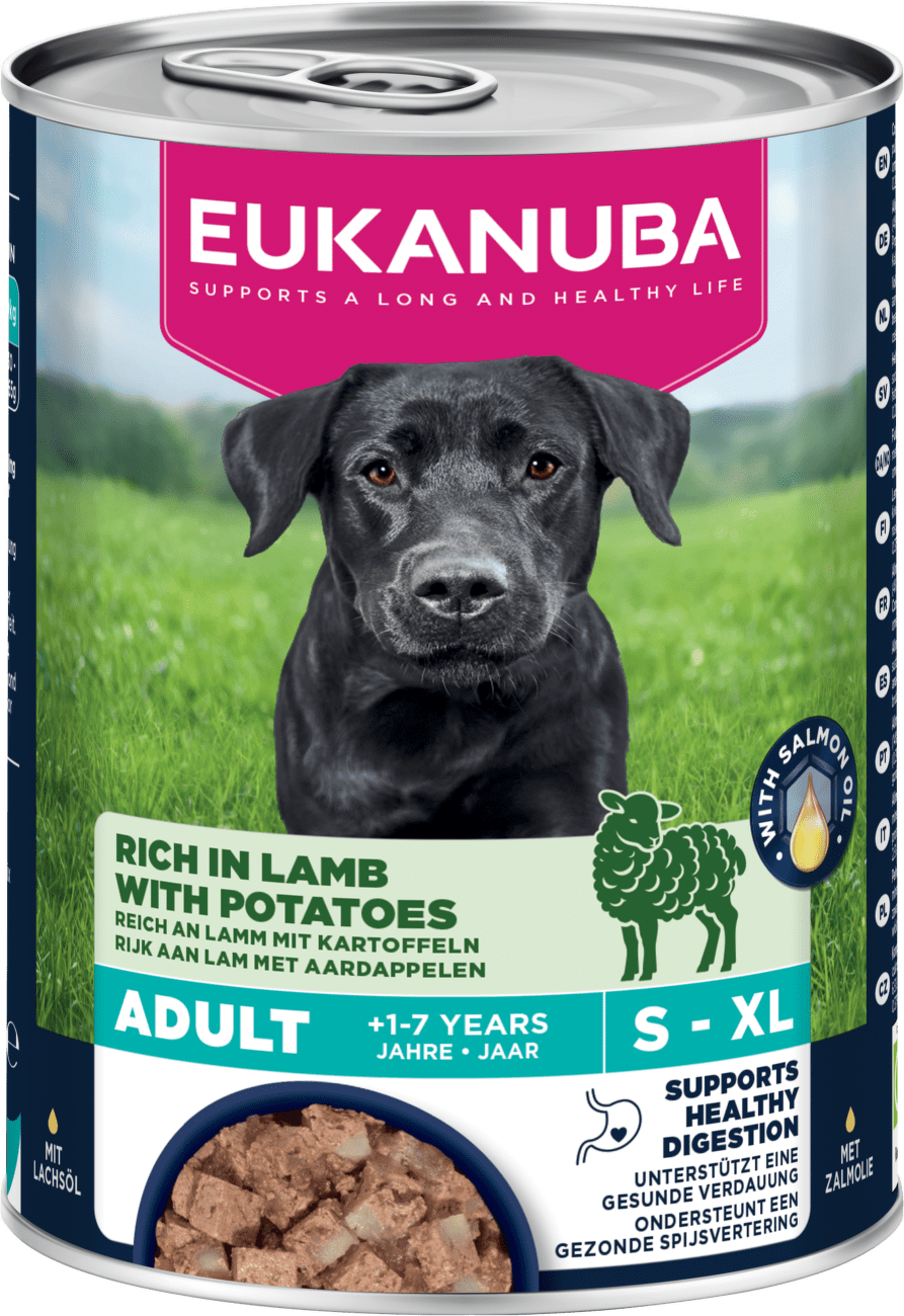 Konzerva Eukanuba Adult jehněčí s bramborami 400g