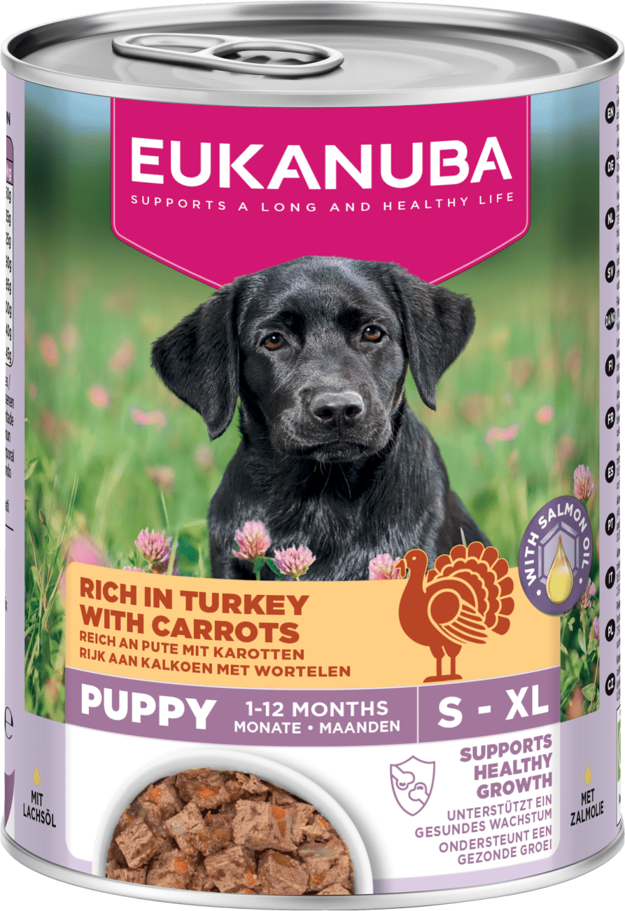 Konzerva Eukanuba Puppy krůtí s mrkví 400g