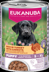 Konzerva Eukanuba Puppy krůtí s mrkví 400g