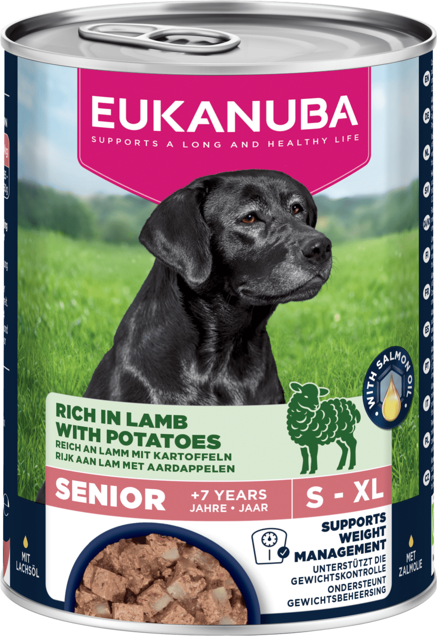 Konzerva Eukanuba Senior jehněčí s bramborami 400g