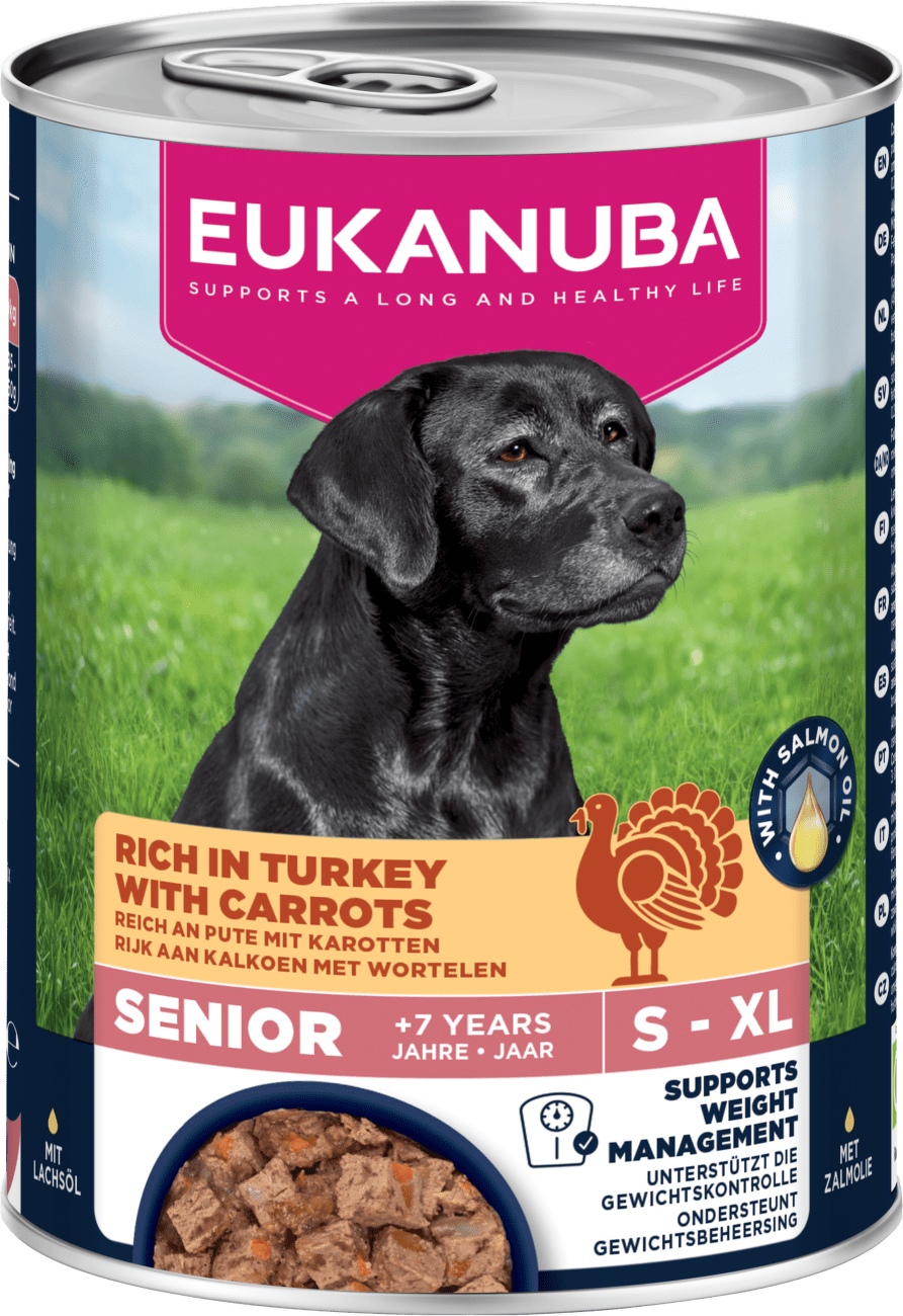 Konzerva Eukanuba Senior krůtí s mrkví 400g