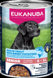 Konzerva Eukanuba Senior pstruh s batáty 400g