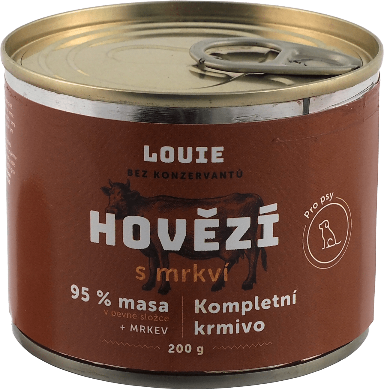 Konzerva Louie hovězí s mrkví, vitamíny a minerály 200g