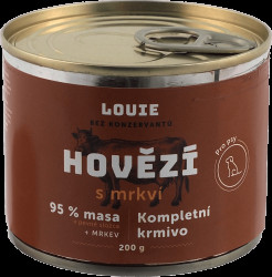 Konzerva Louie hovězí s mrkví, vitamíny a minerály 200g