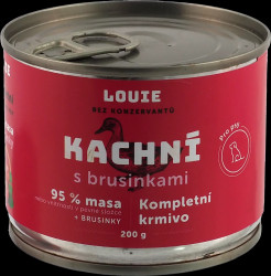 Konzerva Louie kachní s brusinkami, vitamíny a minerály 200g