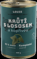 Konzerva Louie krůtí s lososem a kopřivou 400g