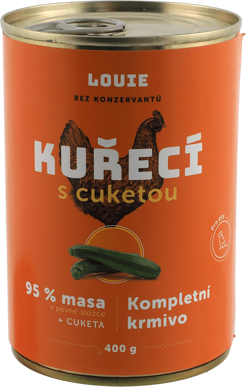 Konzerva Louie kuřecí s cuketou, vitamíny a minerály 400g