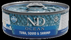 Konzerva N&D Cat Ocean Tuna, Squid & Shrimp 70g