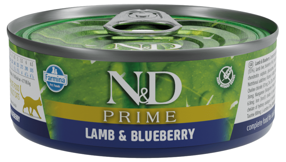 Konzerva N&D Cat Prime Lamb&Blueberry 70g