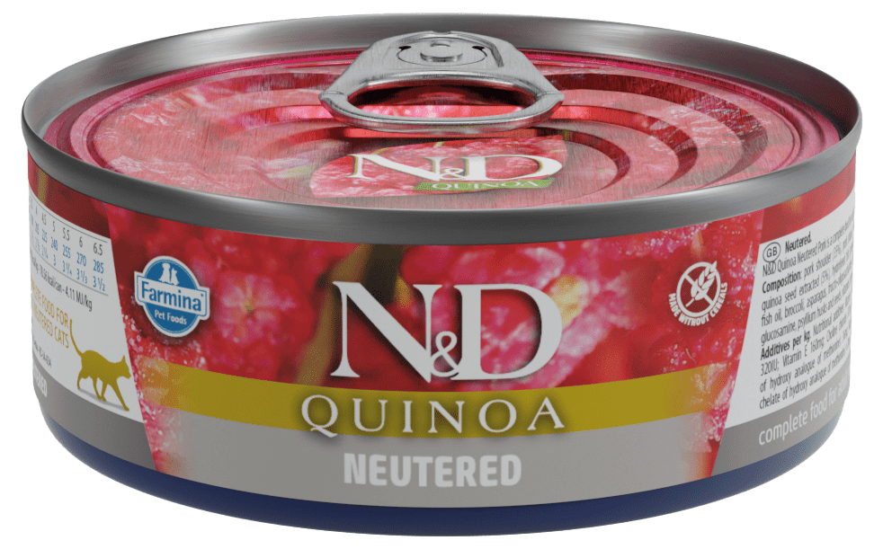 Konzerva N&D Cat Quinoa Neutered Pork 80g