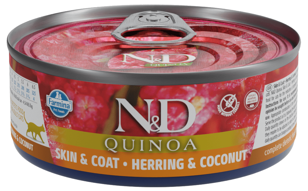 Konzerva N&D Cat Quinoa Skin&Coat Herring 80g