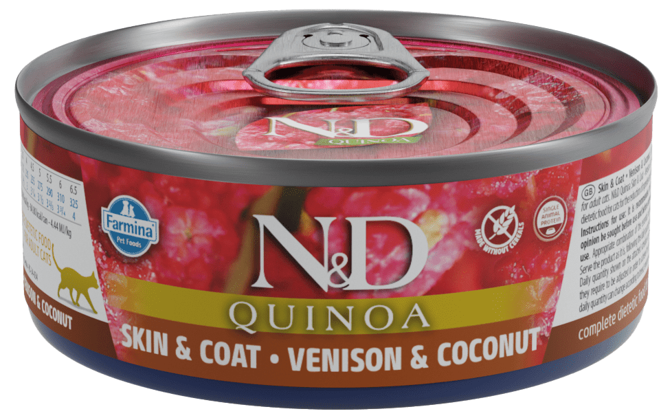 Konzerva N&D Cat Quinoa Skin&Coat Venison 80g