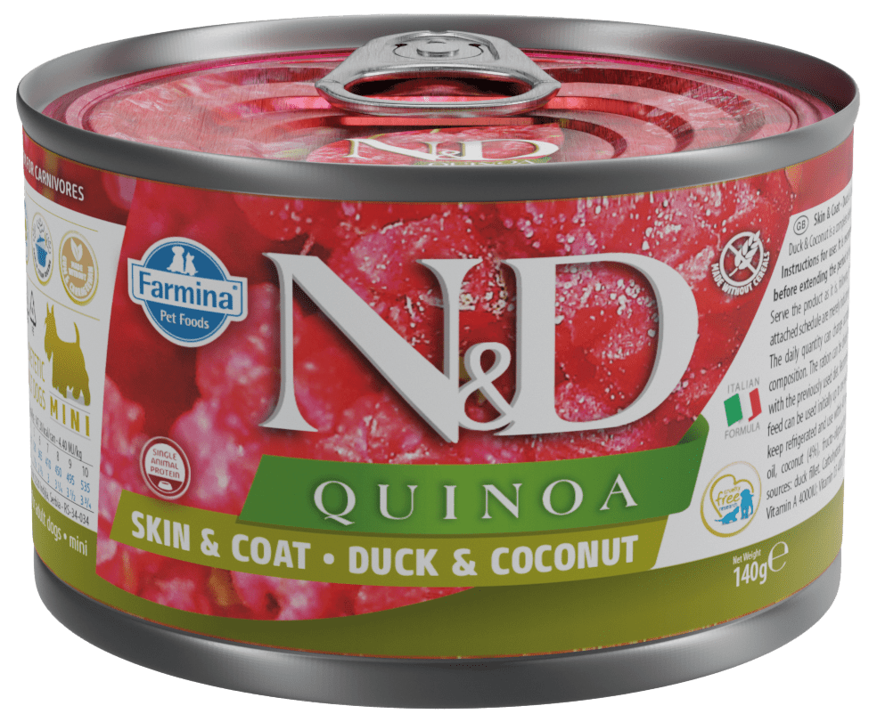 Konzerva N&D Quinoa Dog Skin&Coat Duck 140g