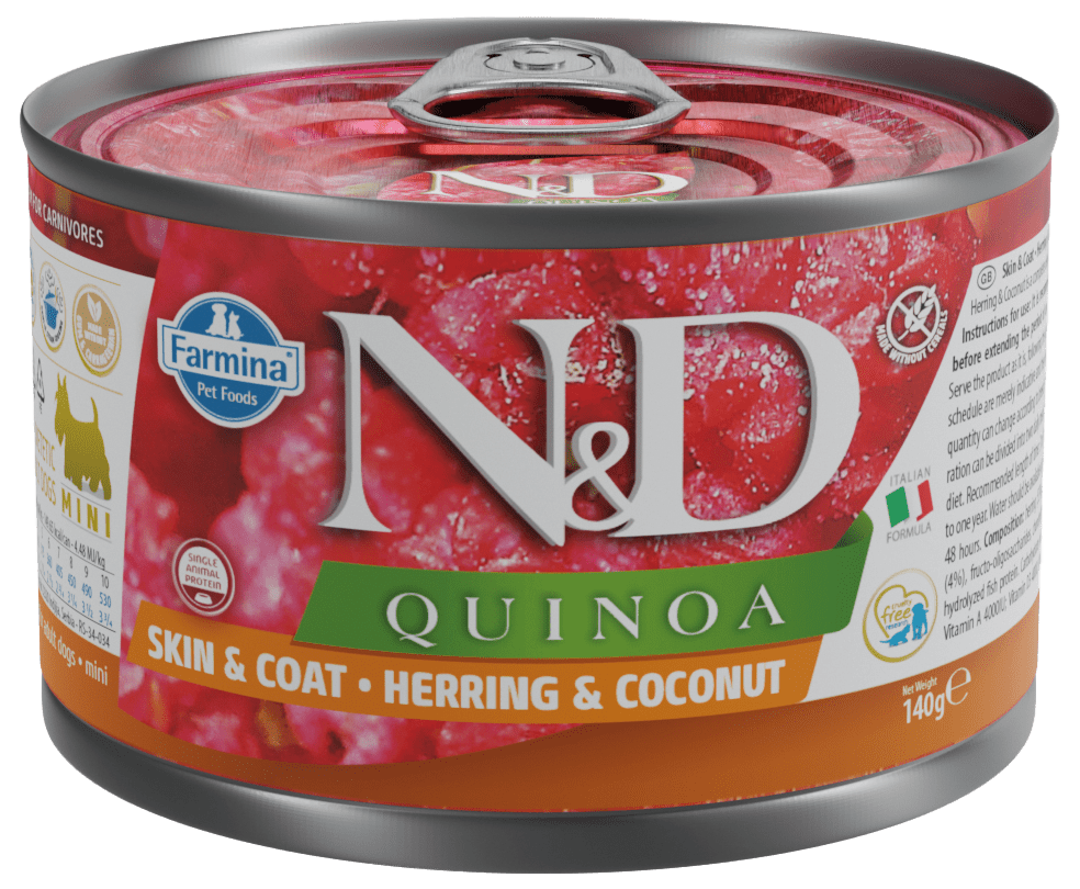 Konzerva N&D Quinoa Dog Skin&Coat Herring 140g