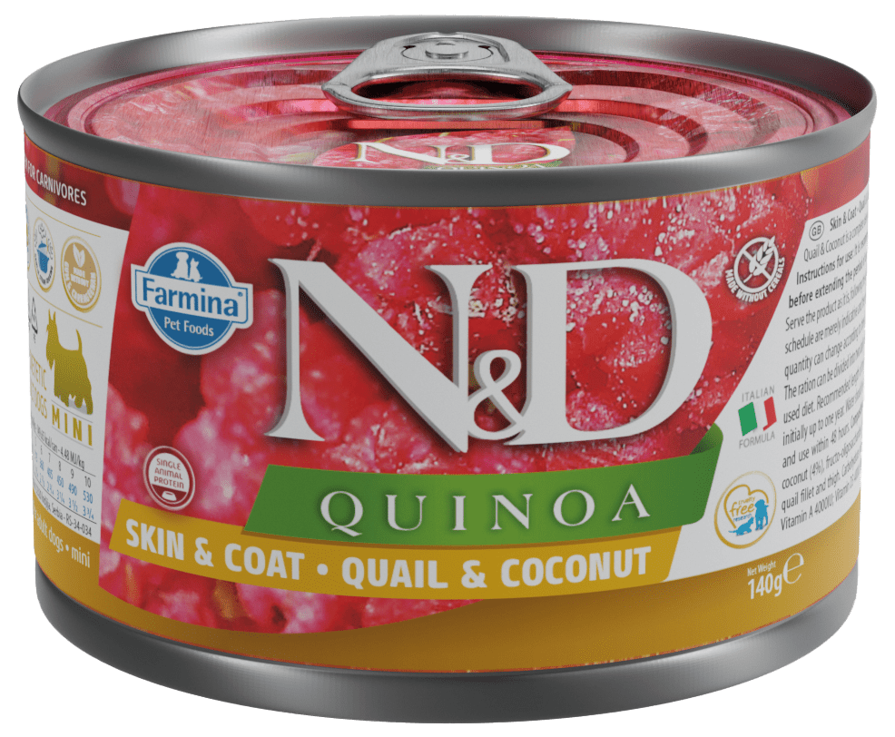 Konzerva N&D Quinoa Dog Skin&Coat Quail 140g