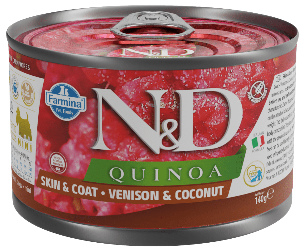 Konzerva N&D Quinoa Dog Skin&Coat Venison 140g