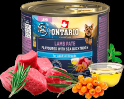 Konzerva Ontario Adult jehněčí pate s příchutí rakytníku 200g