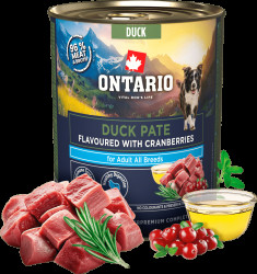 Konzerva Ontario Adult kachní pate s příchutí brusinek 800g