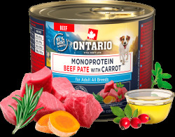 Konzerva Ontario Adult Monoprotein hovězí pate s mrkví 200g
