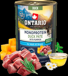 Konzerva Ontario Adult Monoprotein kachní pate s dýní 400g