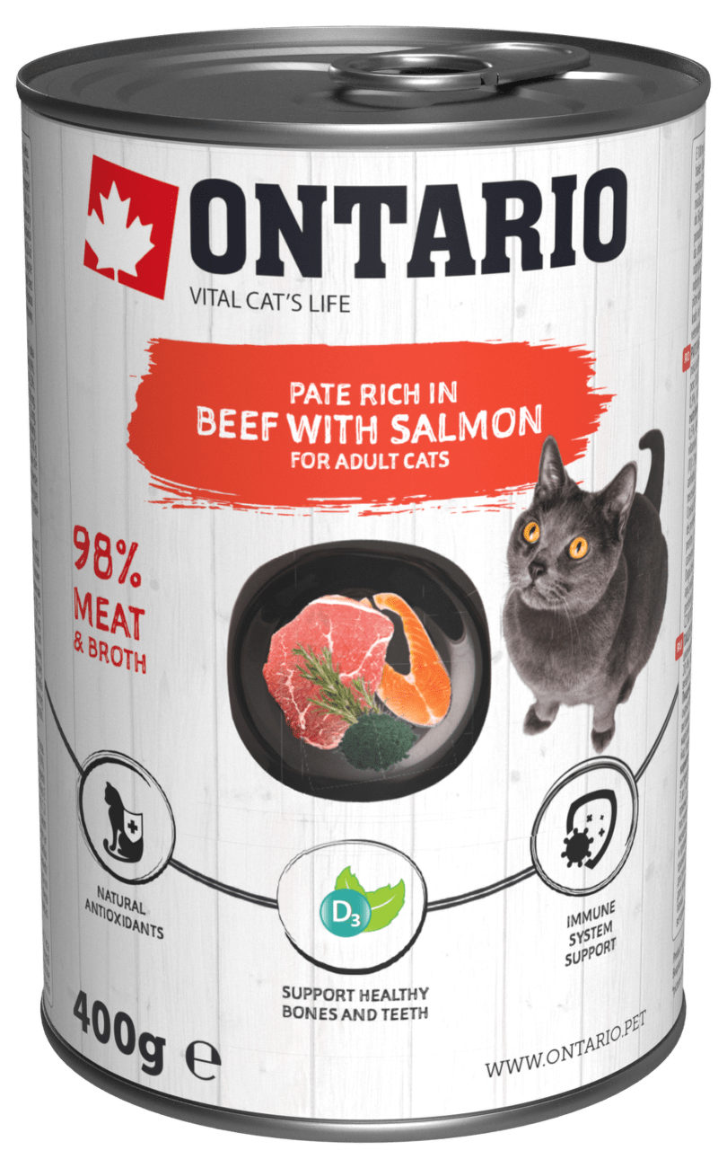 Konzerva Ontario Beef with Salmon flavoured with Spirulina 400g