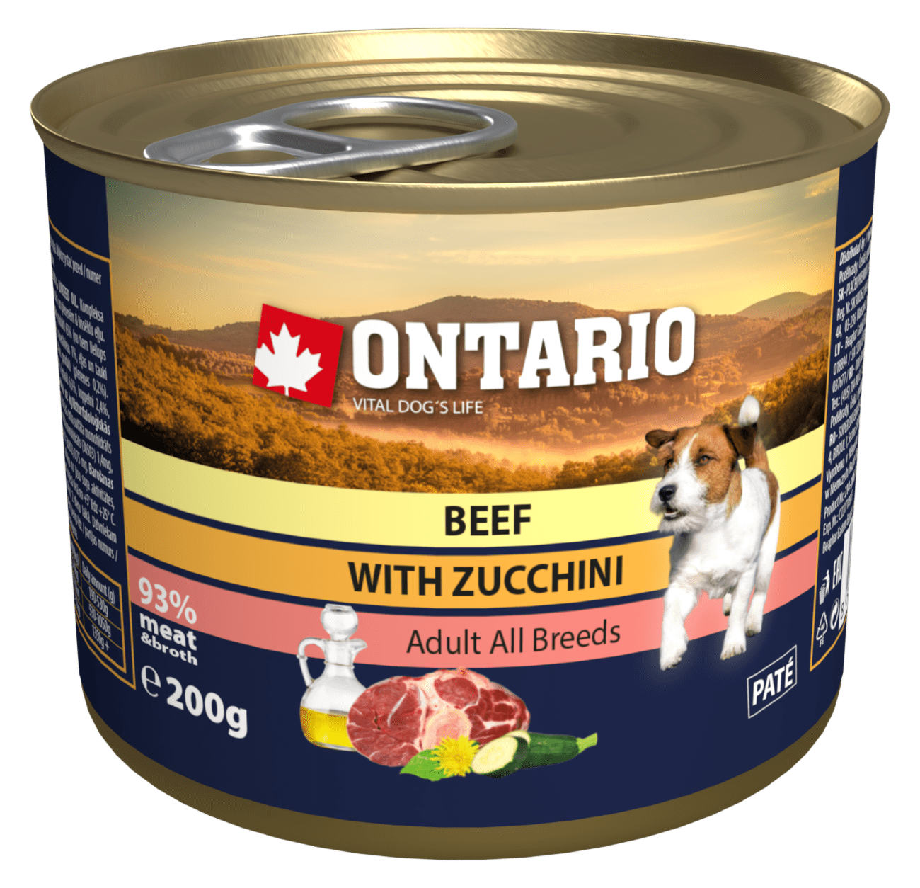 Konzerva Ontario Beef, Zucchini, Dandelion and linseed oil 200g