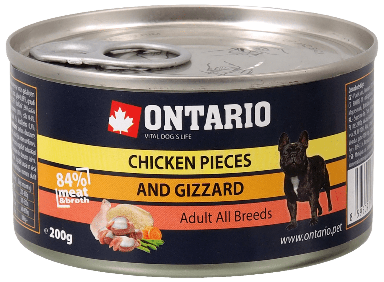 Konzerva Ontario Chicken Pieces + Gizzard 200g