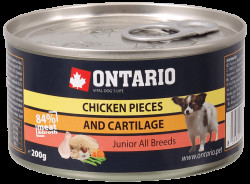 Konzerva Ontario Junior Chicken Pieces + Cartilage 200g