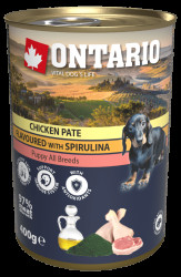 Konzerva Ontario Puppy Chicken Pate flavoured with Spirulina and Salmon oil 400g