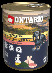Konzerva Ontario Puppy Chicken Pate flavoured with Spirulina and Salmon oil 800g