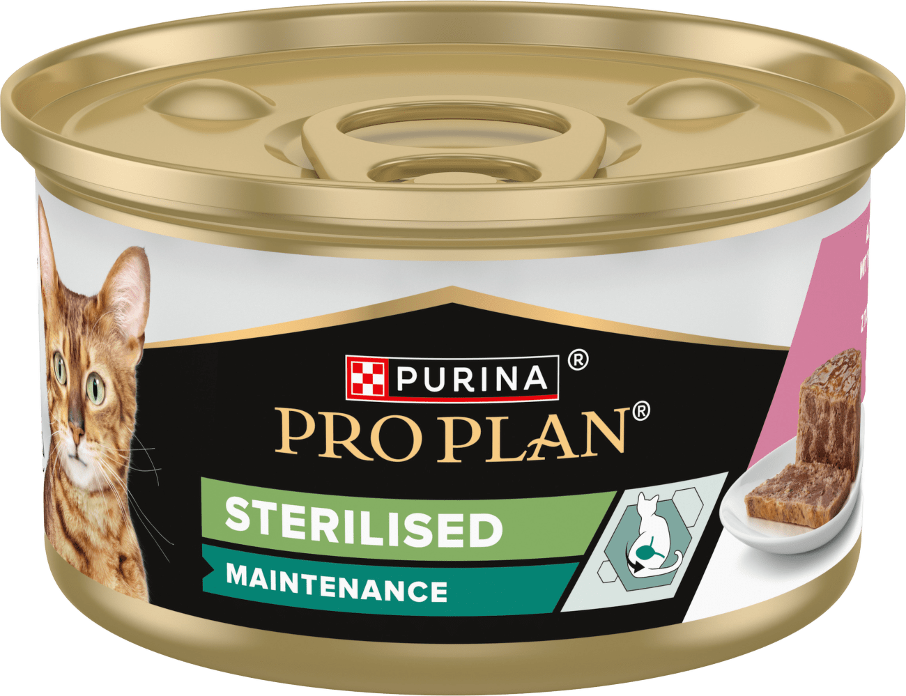 Konzerva Pro Plan Cat Sterilised terina s tuňákem a lososem 85 g