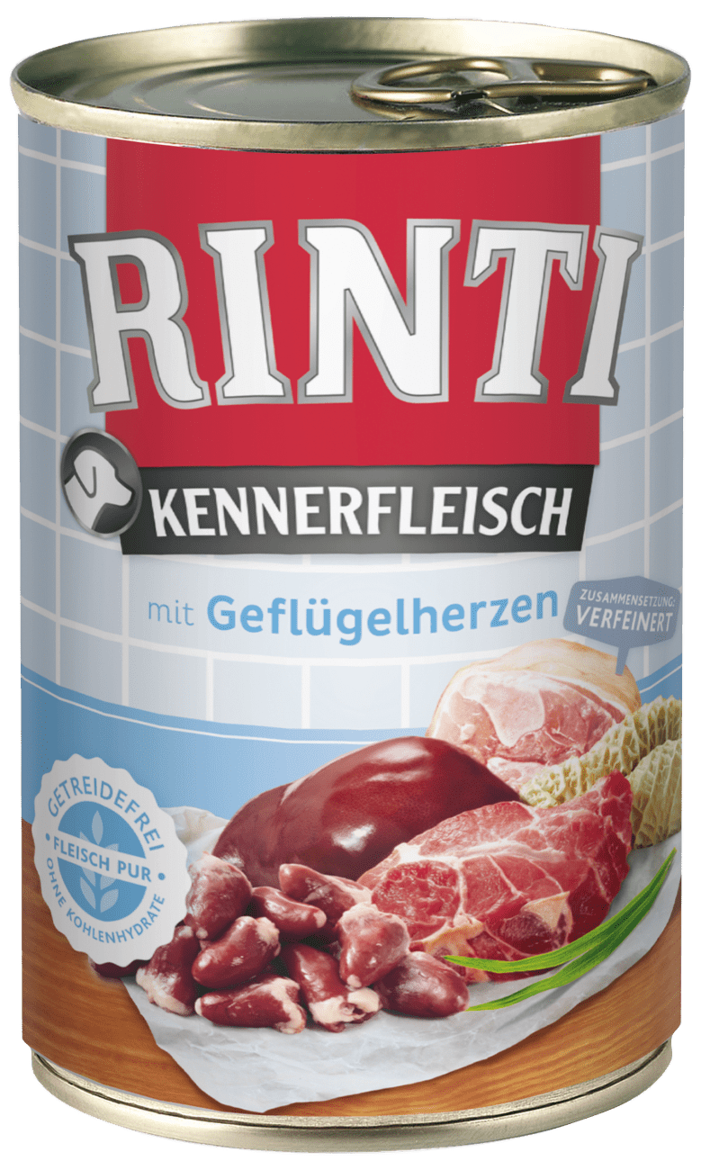 Konzerva Rinti Kennerfleisch drůbeží srdíčka 400g