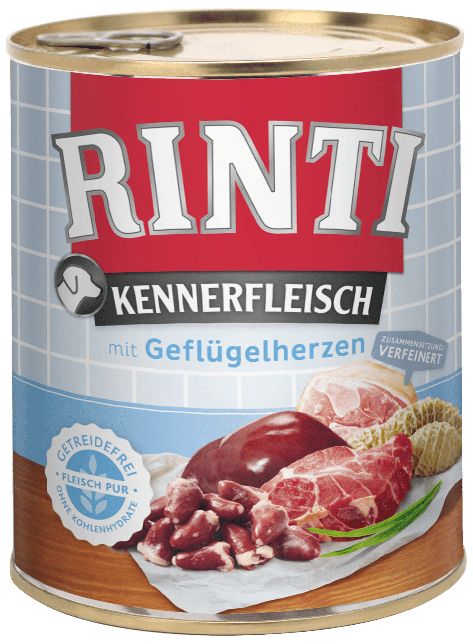 Konzerva Rinti Kennerfleisch drůbeží srdíčka 800g