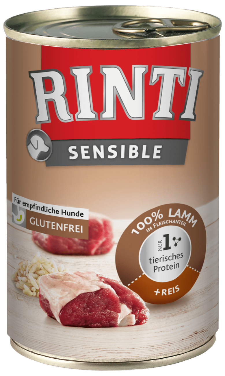 Konzerva Rinti Sensible jehně + rýže 400g