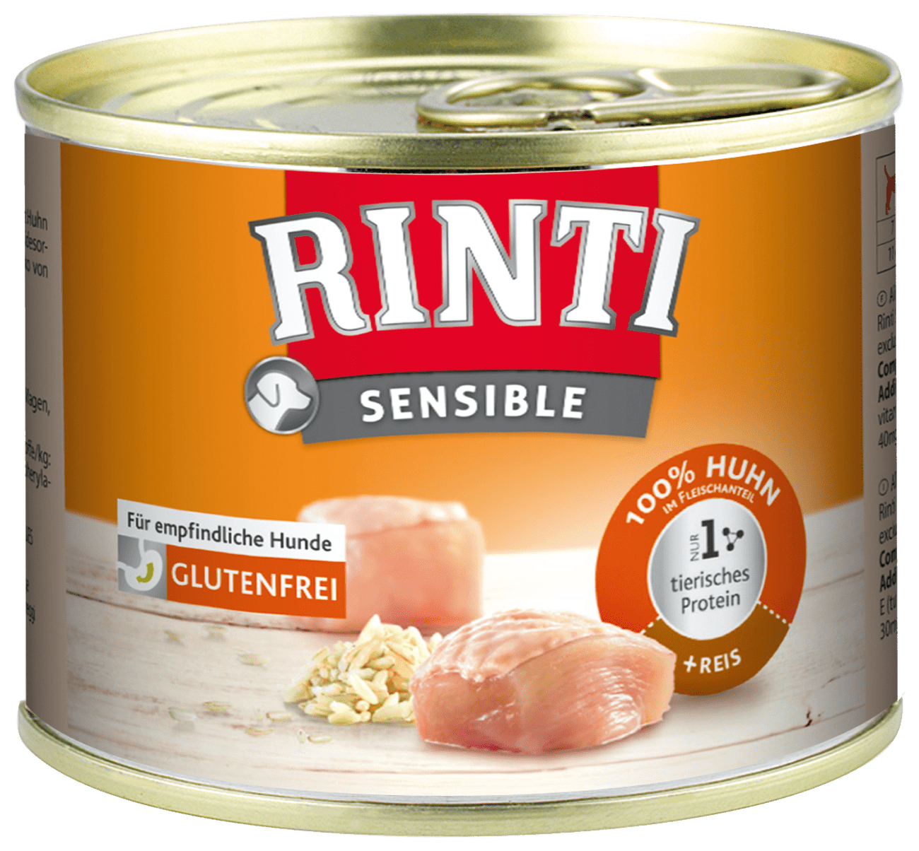 Konzerva Rinti Sensible kuře + rýže 185g