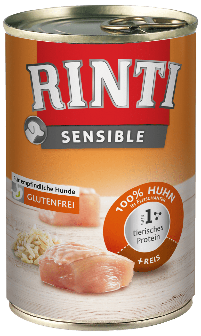 Konzerva Rinti Sensible kuře + rýže 400g