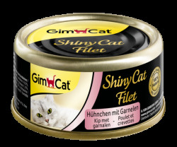 Konzerva ShinyCat Filet kuře, kreveta v kuřecím vývaru 70 g