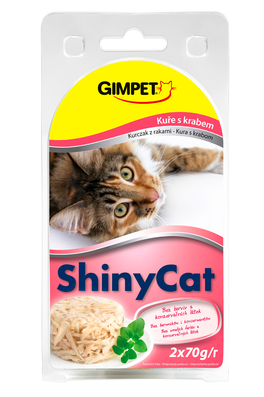 Konzerva ShinyCat krab, kuře 2 x 70 g