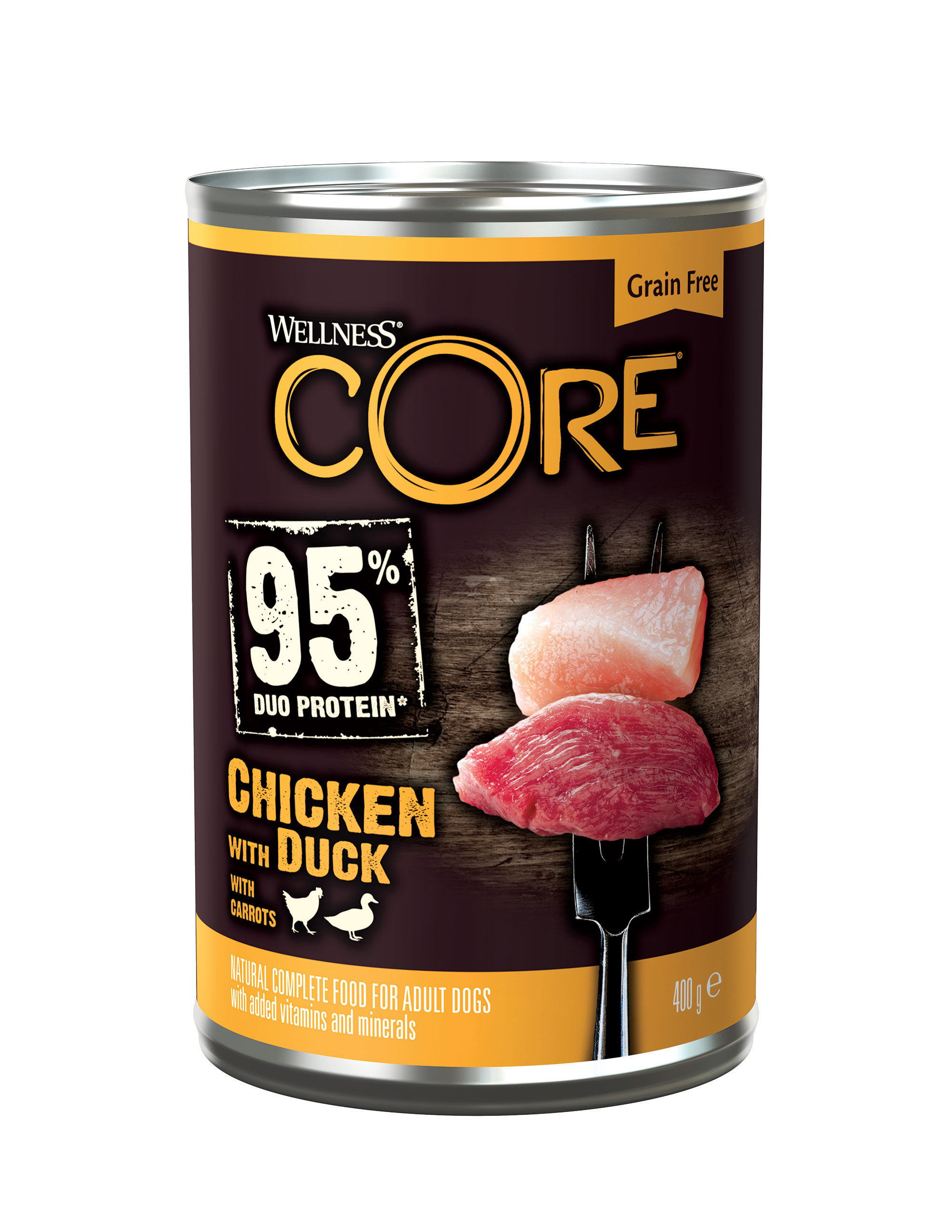 Konzerva Wellness CORE 95 Dog kuře a kachna 400 g