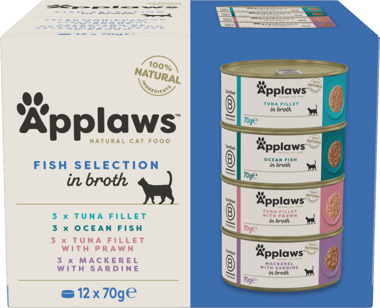 Konzervy APPLAWS Cat Fish Selection multipack 12 x 70g