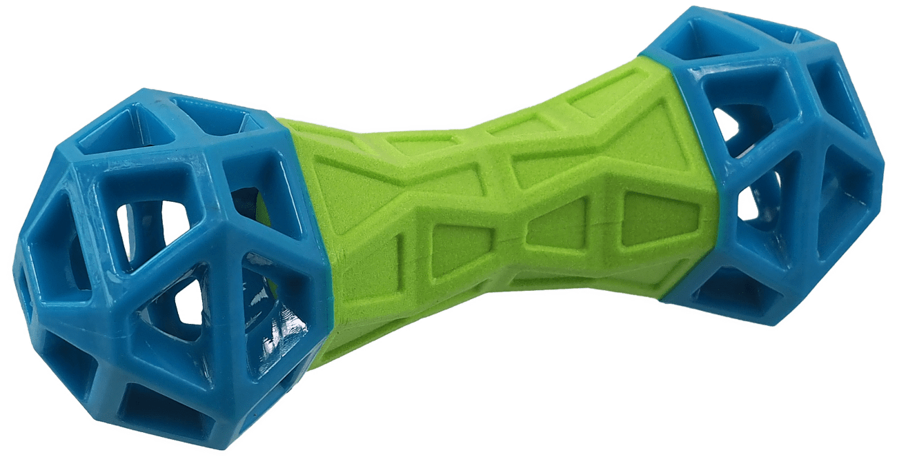 Kost Dog Fantasy s geometrickými obrazci zeleno-modrá 18cm