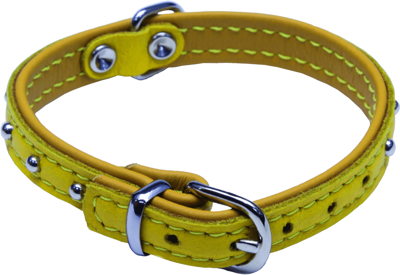 Kožený obojek BaF Denys 37cm žlutý