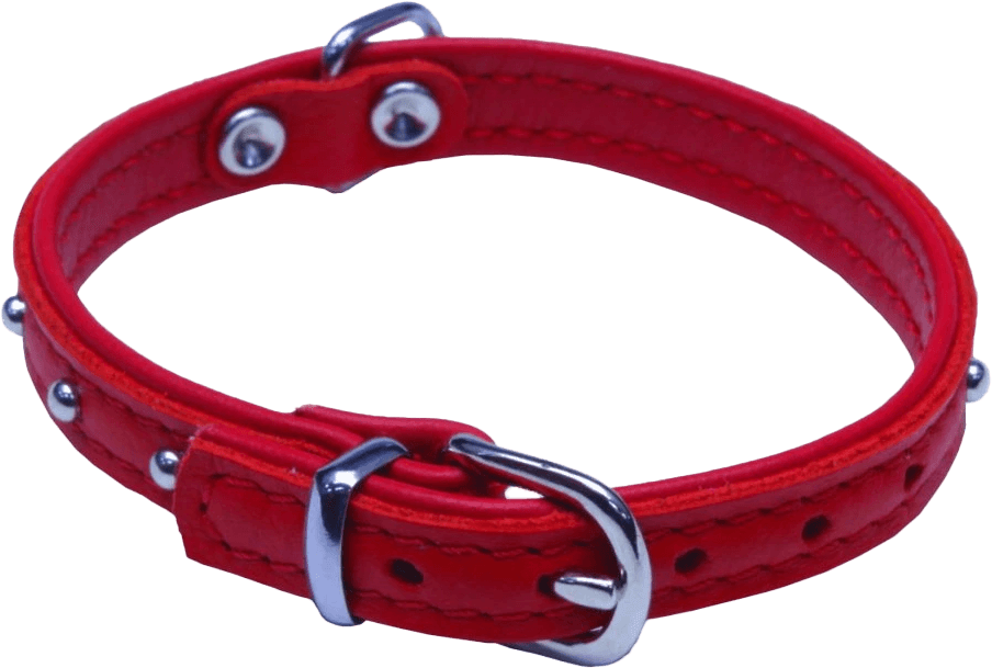 Kožený obojek BaF Pet Denys 27cm červený