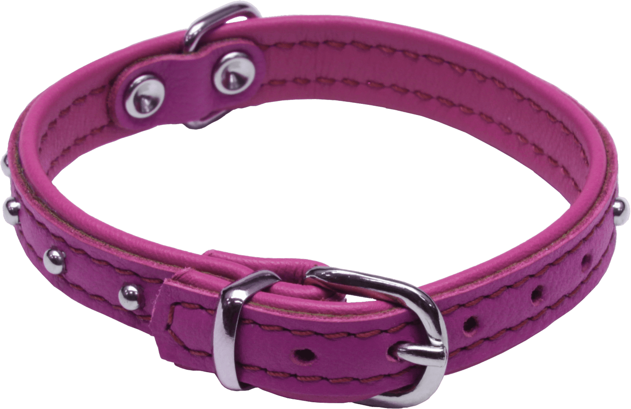 Kožený obojek BaF Pet Denys 27cm fuchsiový